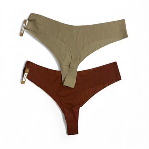 Bundle Of 2 Thongs Skims Size 2X Saffron & desert Naked Panty Thong Soft Panties
